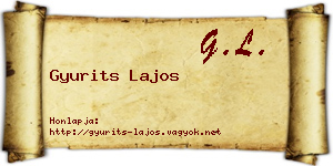 Gyurits Lajos névjegykártya
